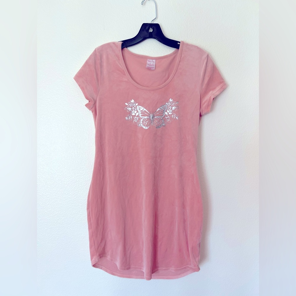 Pink Velvet Butterfly Dress 👗